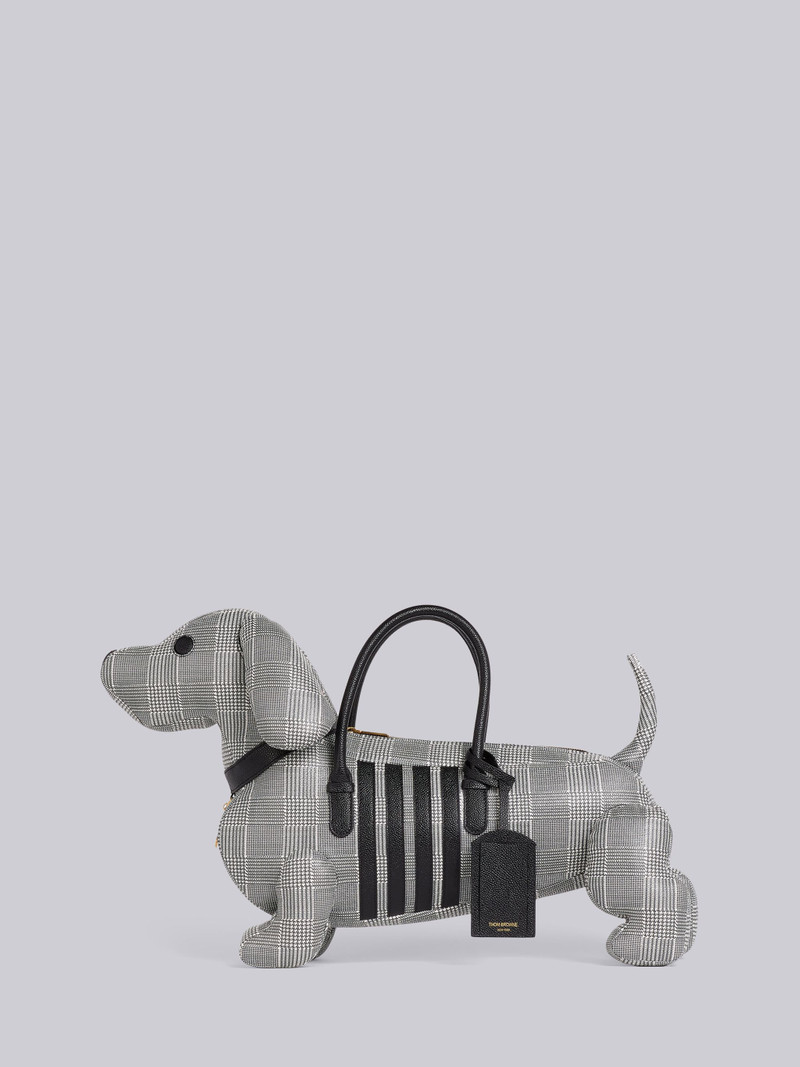 Black and White Calfskin Pebbled Prince of Wales 4-Bar Hector Bag 1