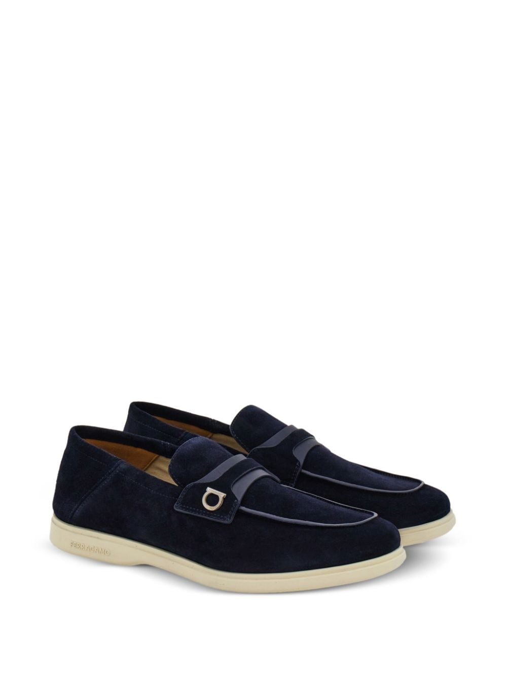 Deconstructed Gancini-detailed suede loafers - 2
