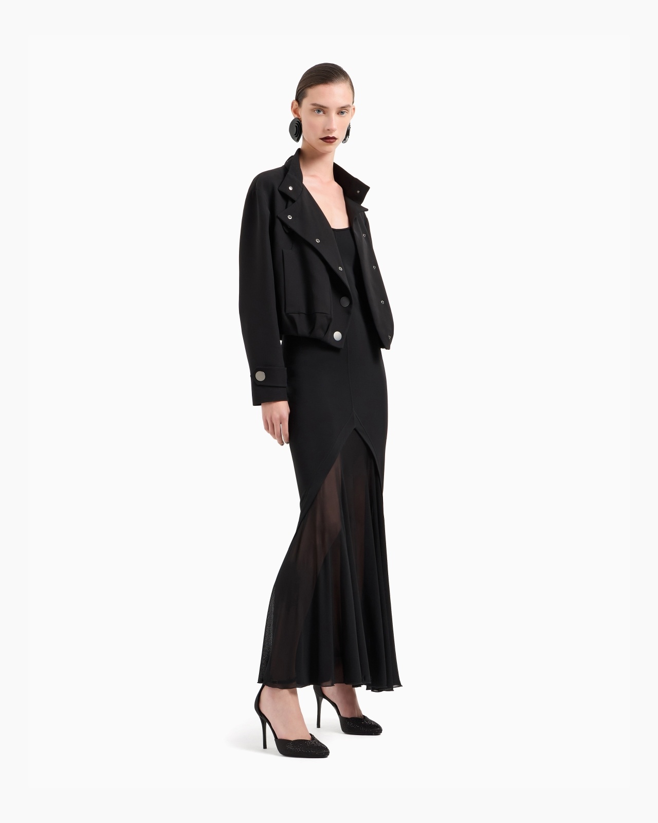 VISCOSE JERSEY INTERLOCK LONG DRESS - 2