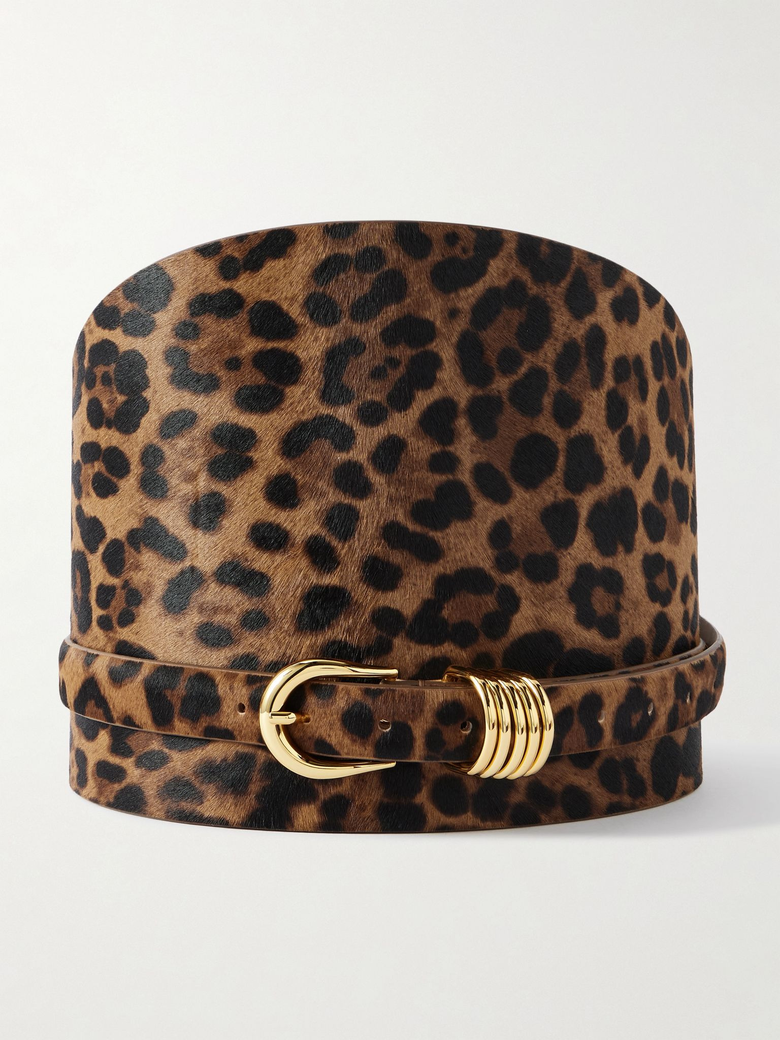 Leopard-print calf hair waist belt Leopard print - 1
