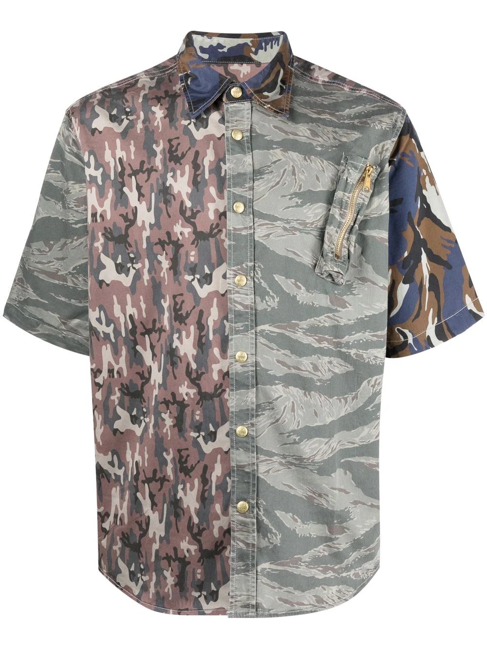 camouflage-print short-sleeved shirt - 1