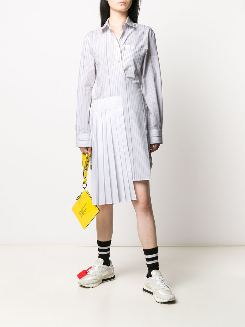 Off-White wrap-front striped shirt dress outlook
