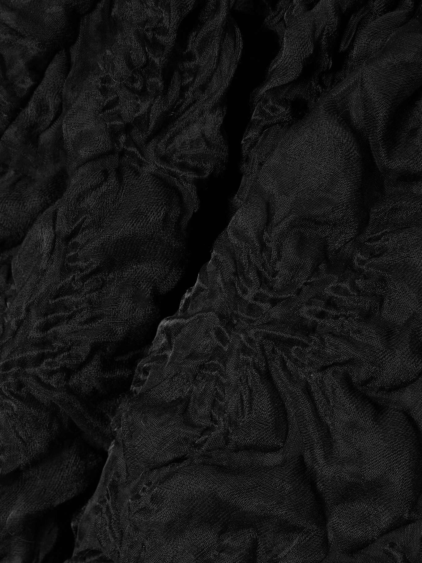Ruffled cloqué blouse Black - 4