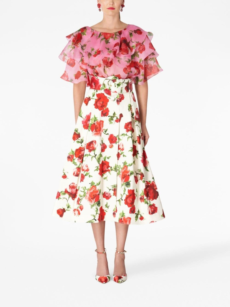 CAROLINA HERRERA floral-print silk blouse outlook