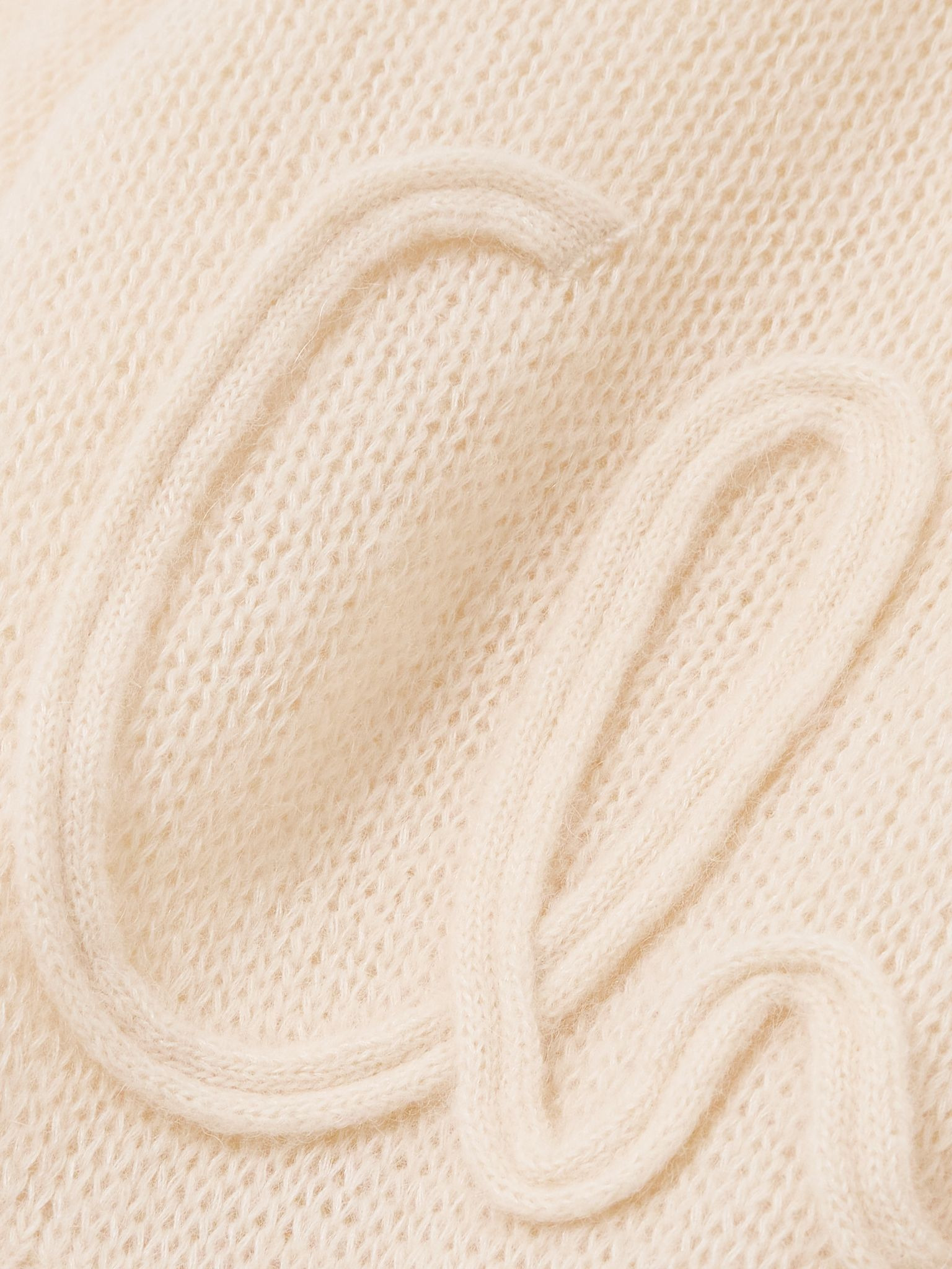 Embroidered alpaca and silk-blend sweater Cream - 4