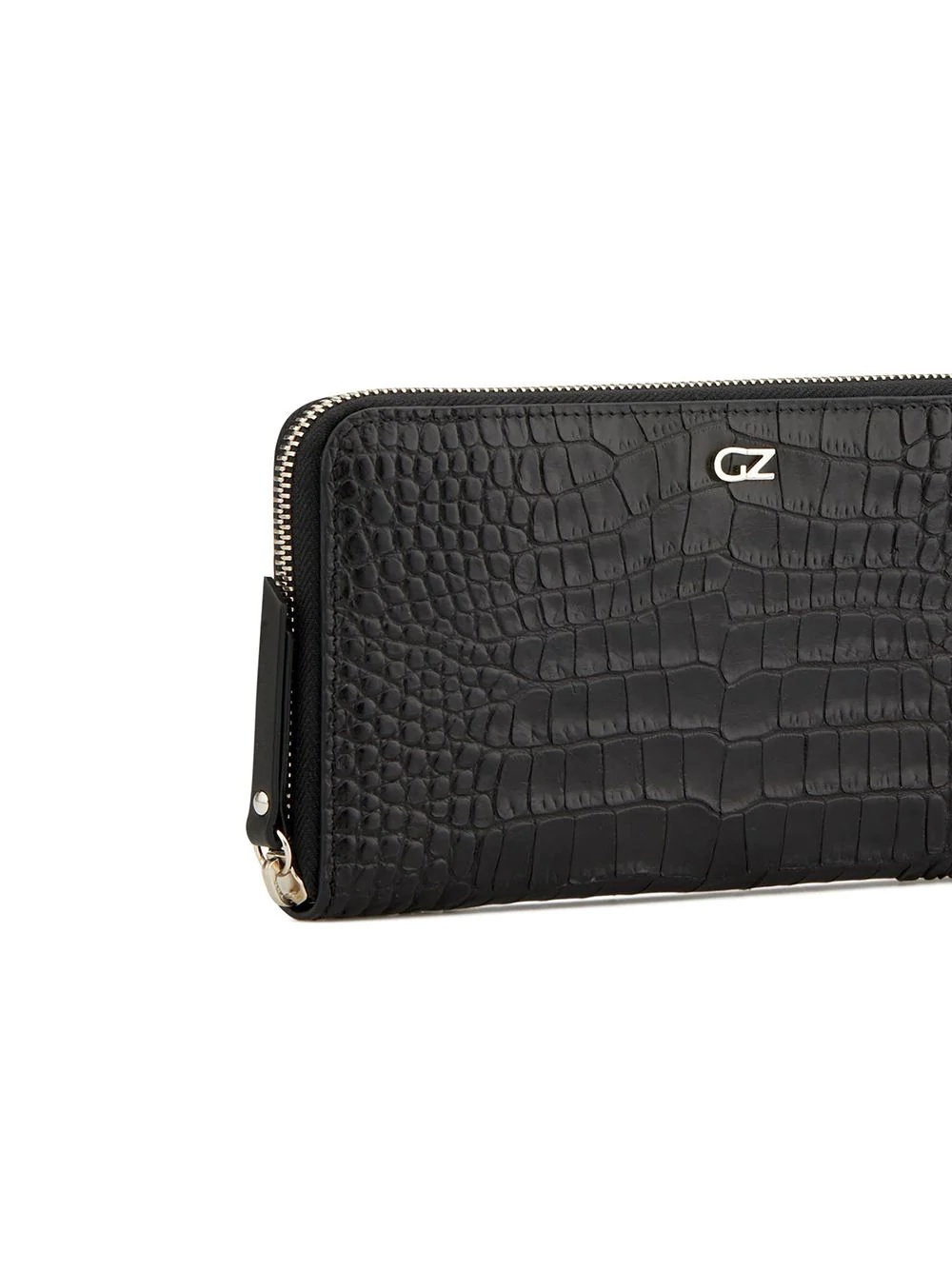 embossed croc-effect zipped wallet - 3