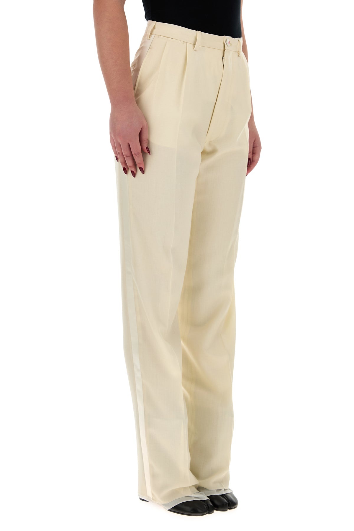 Cream mohair blend pant - 3