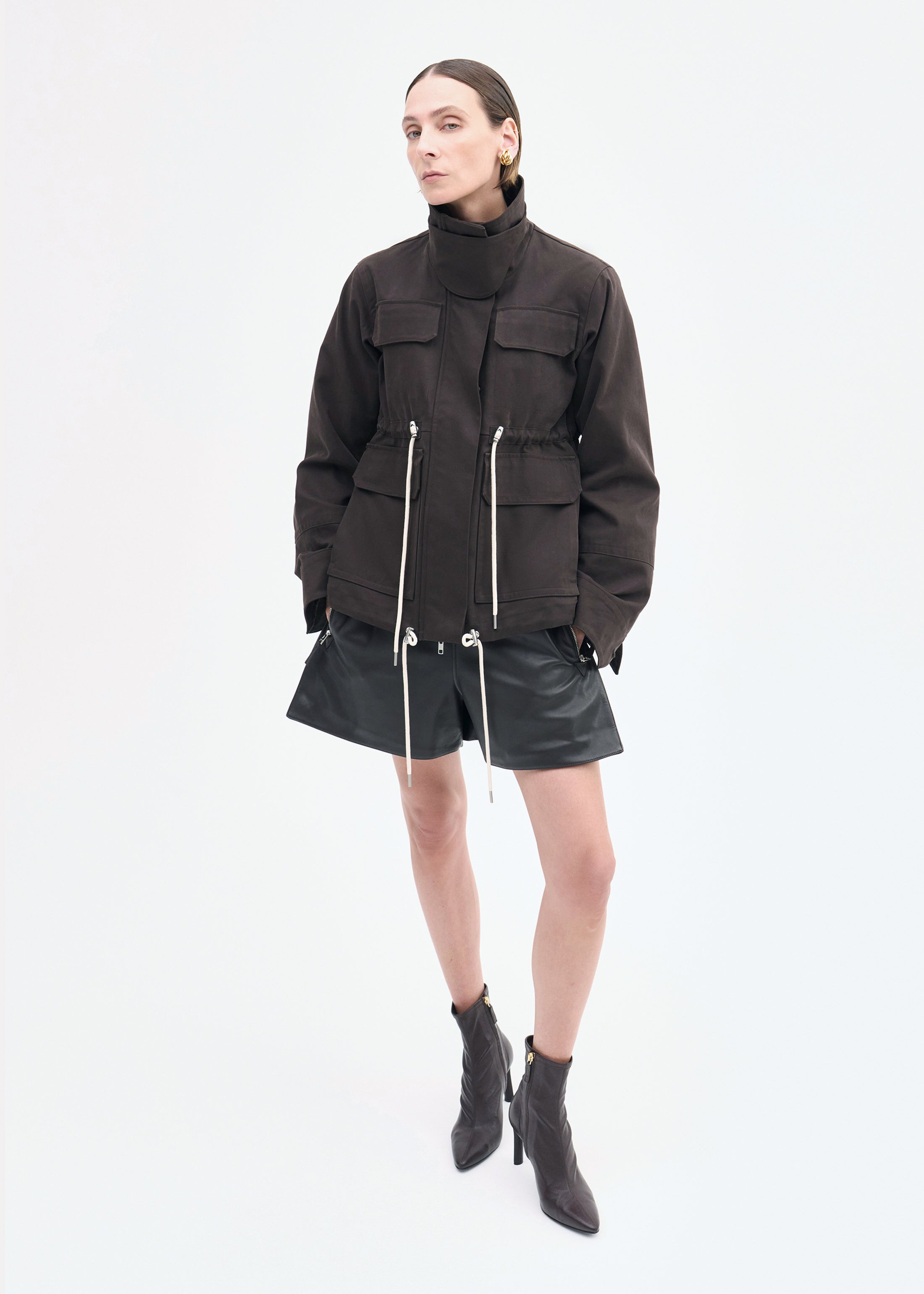 Military Jacket in Brushed Cotton - 2