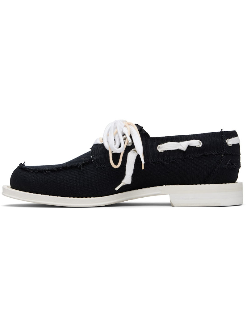 DSQUARED2 Black Magliano Edition Canvas Boat Shoes outlook