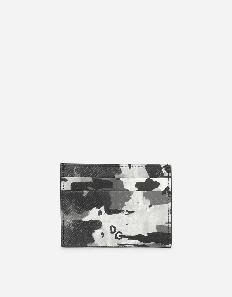 Dauphine calfskin card holder with camouflage print - 3