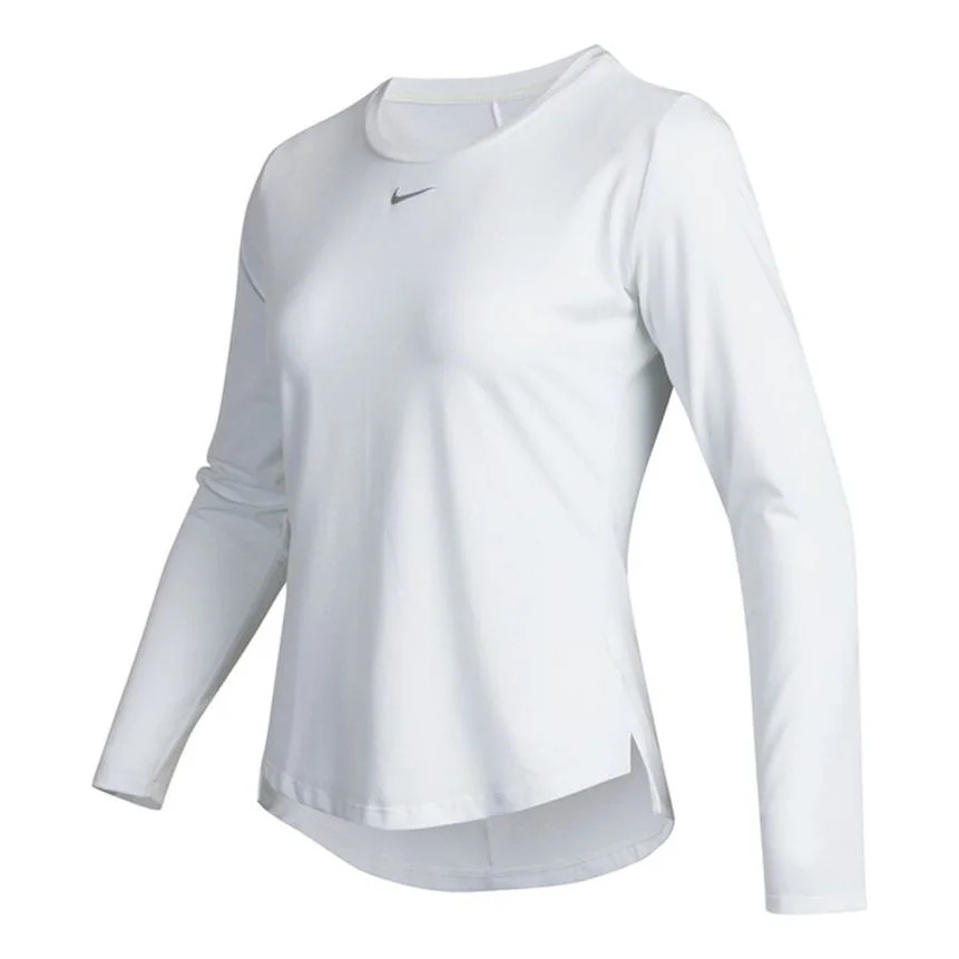 (WMNS) Nike Solid Color Training Sports Breathable Long Sleeves White DD0621-100 - 1