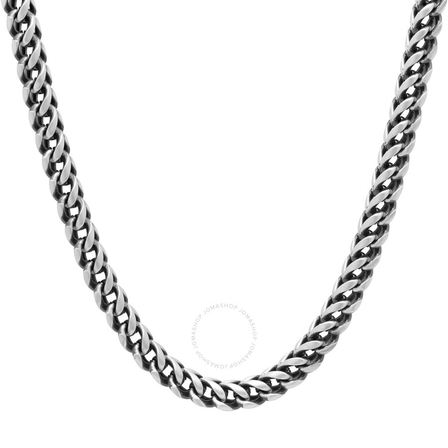 Robert Alton - Robert Alton Stainless Steel Gunmetal Matte Franco Chain - 1