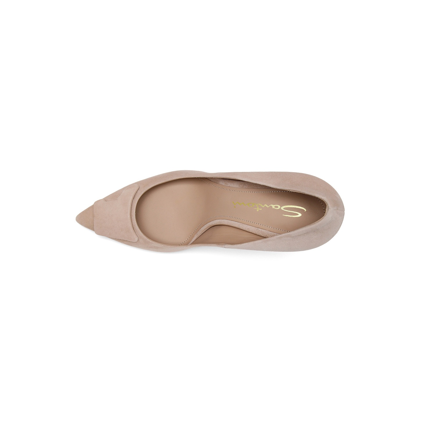 Women's beige suede high-heel Santoni Sibille pump - 5