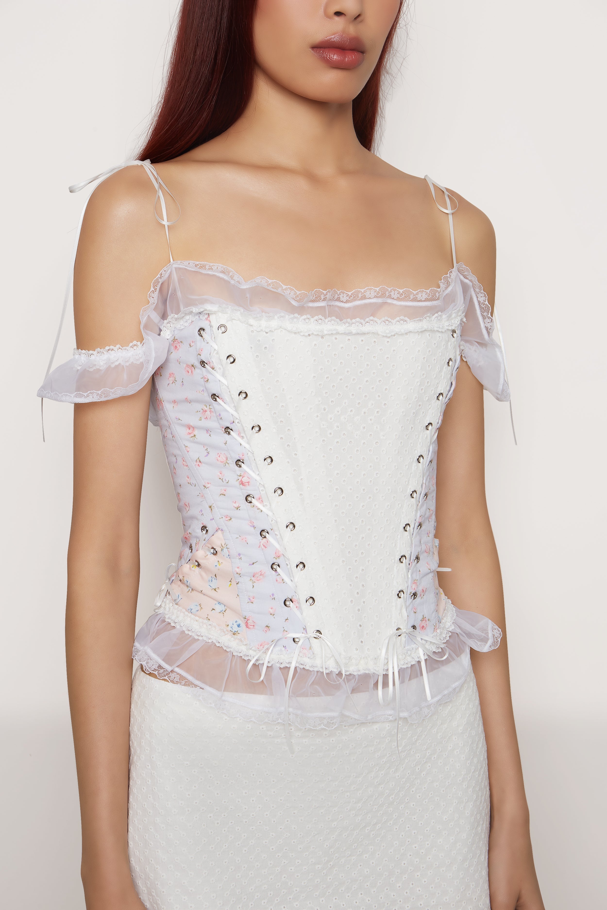 LACE UP PANEL CORSET - 6