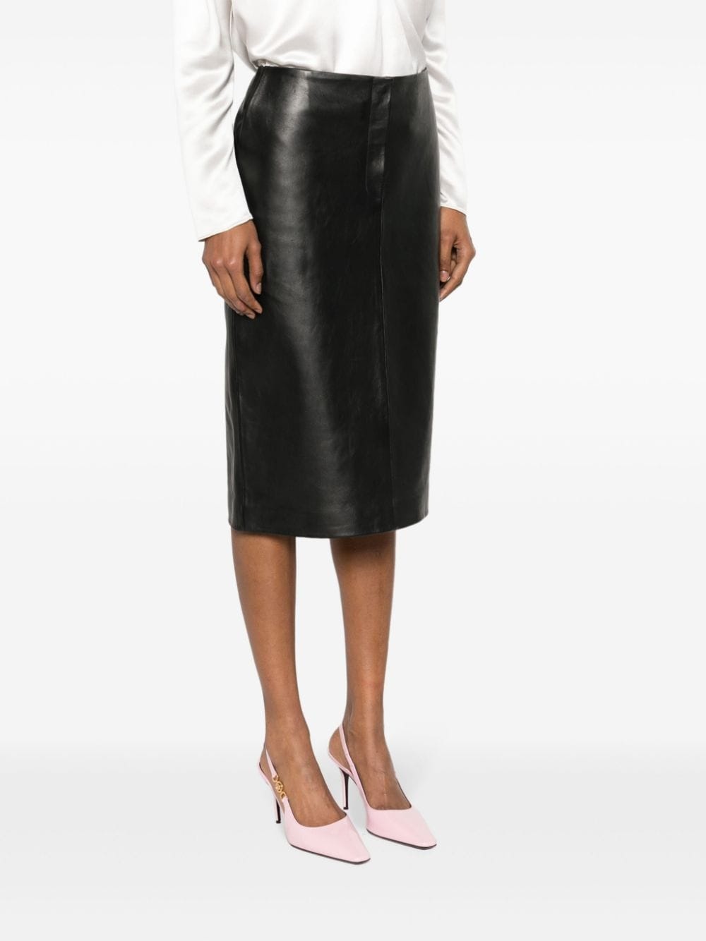 leather pencil skirt - 3