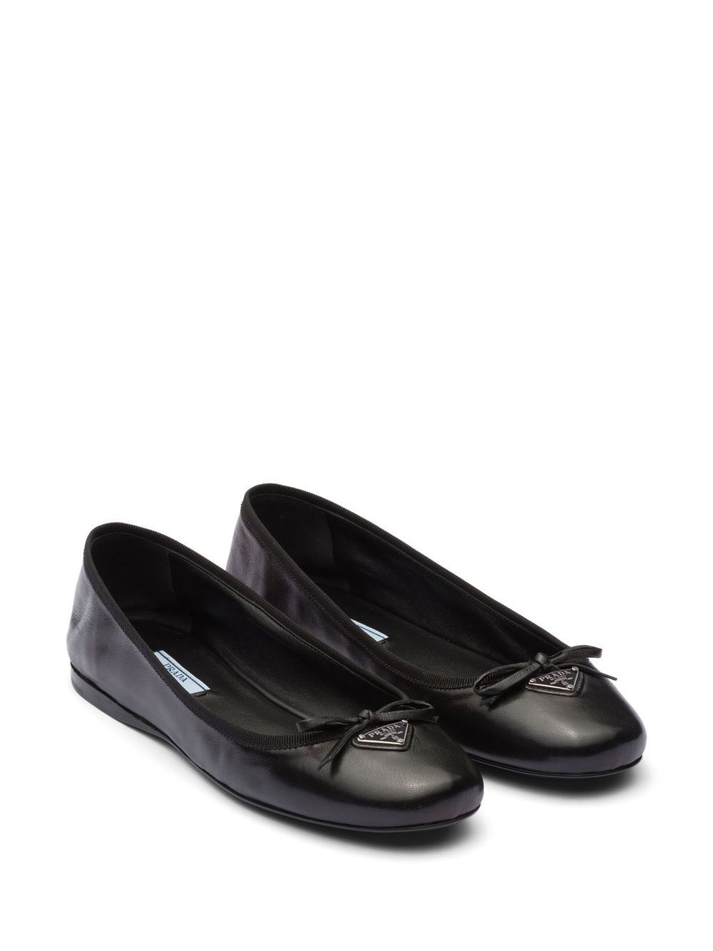 triangle-logo leather ballet flats - 2