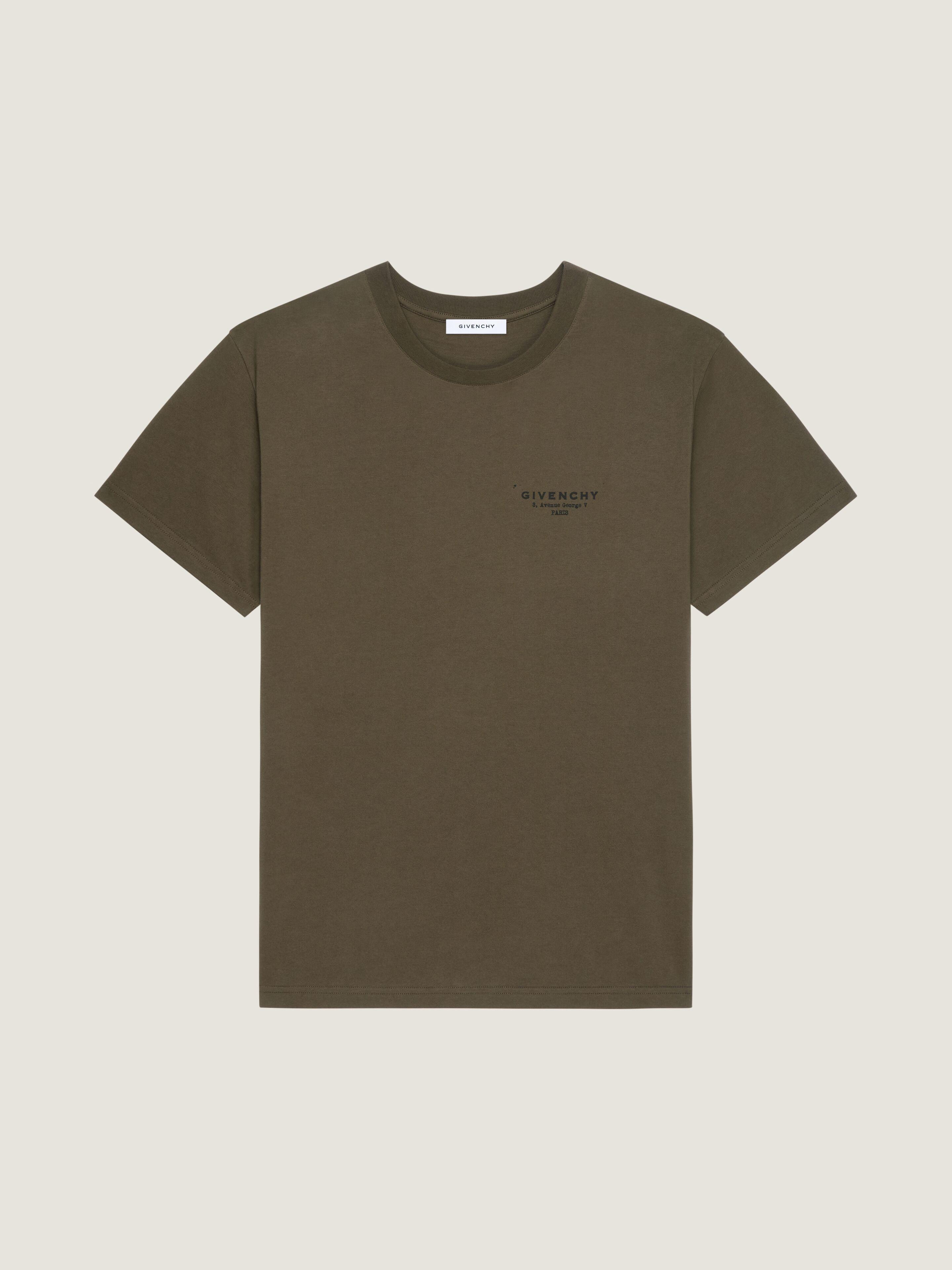 T-SHIRT IN COTTON WITH GIVENCHY STAMP PRINT - 1