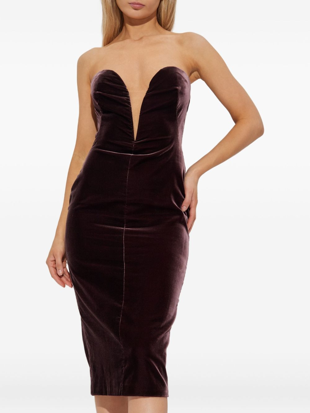 sweetheart-neckline midi dress - 3
