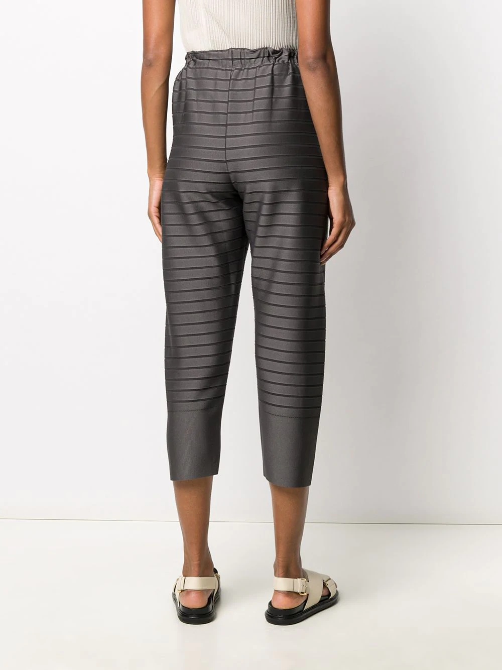 striped cropped trousers - 4