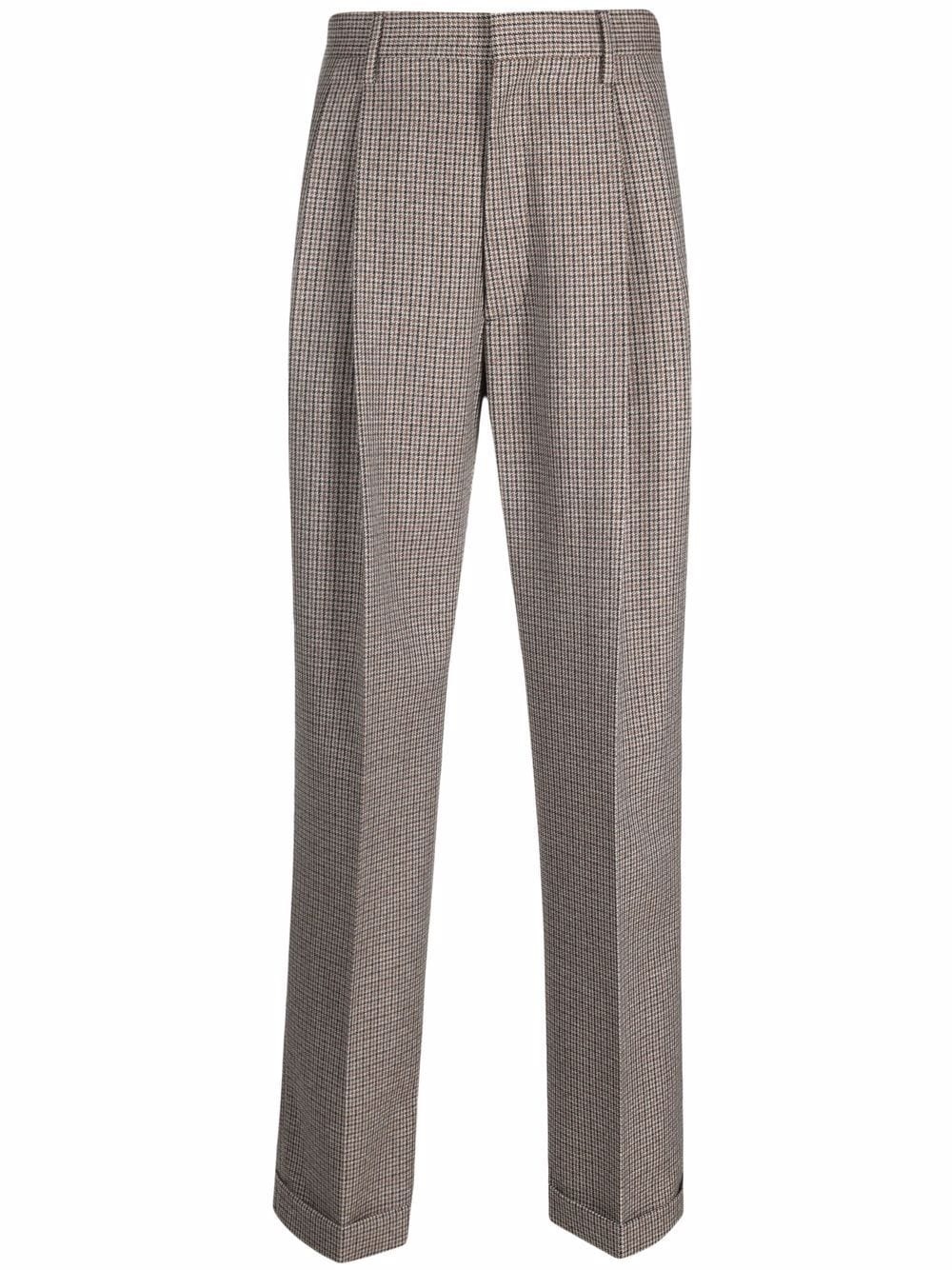 Houndstooth print trousers - 1