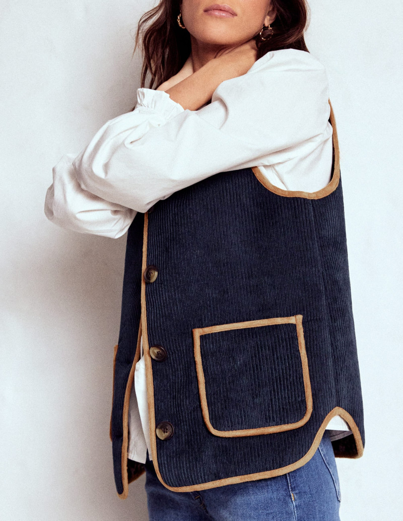 Clerkenwell Reversible Gilet-Navy, Leopard 3