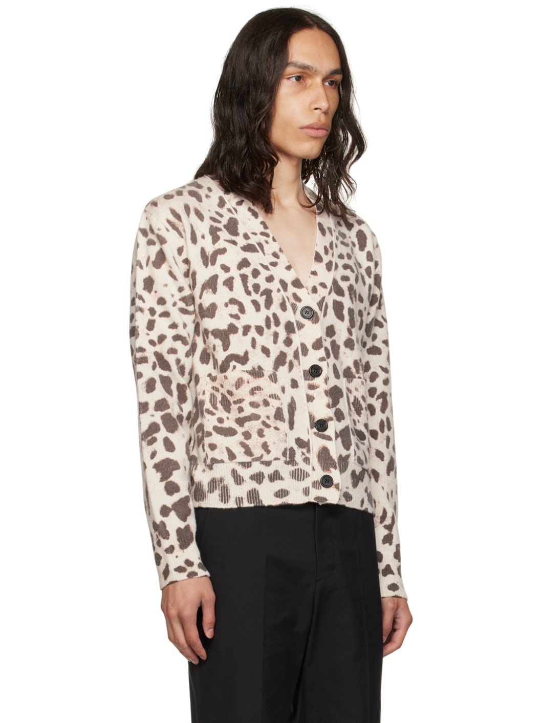 Off-White Y-Neck Cardigan - 2