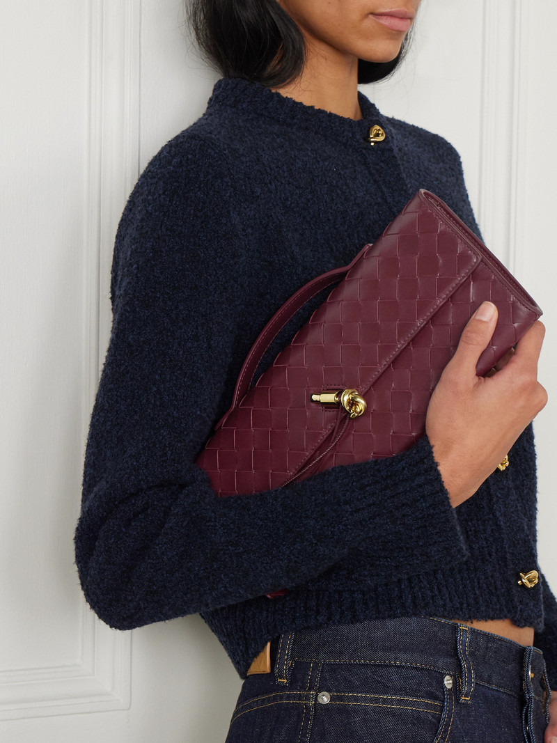 Bottega Veneta Long Andiamo Intrecciato Leather Clutch outlook