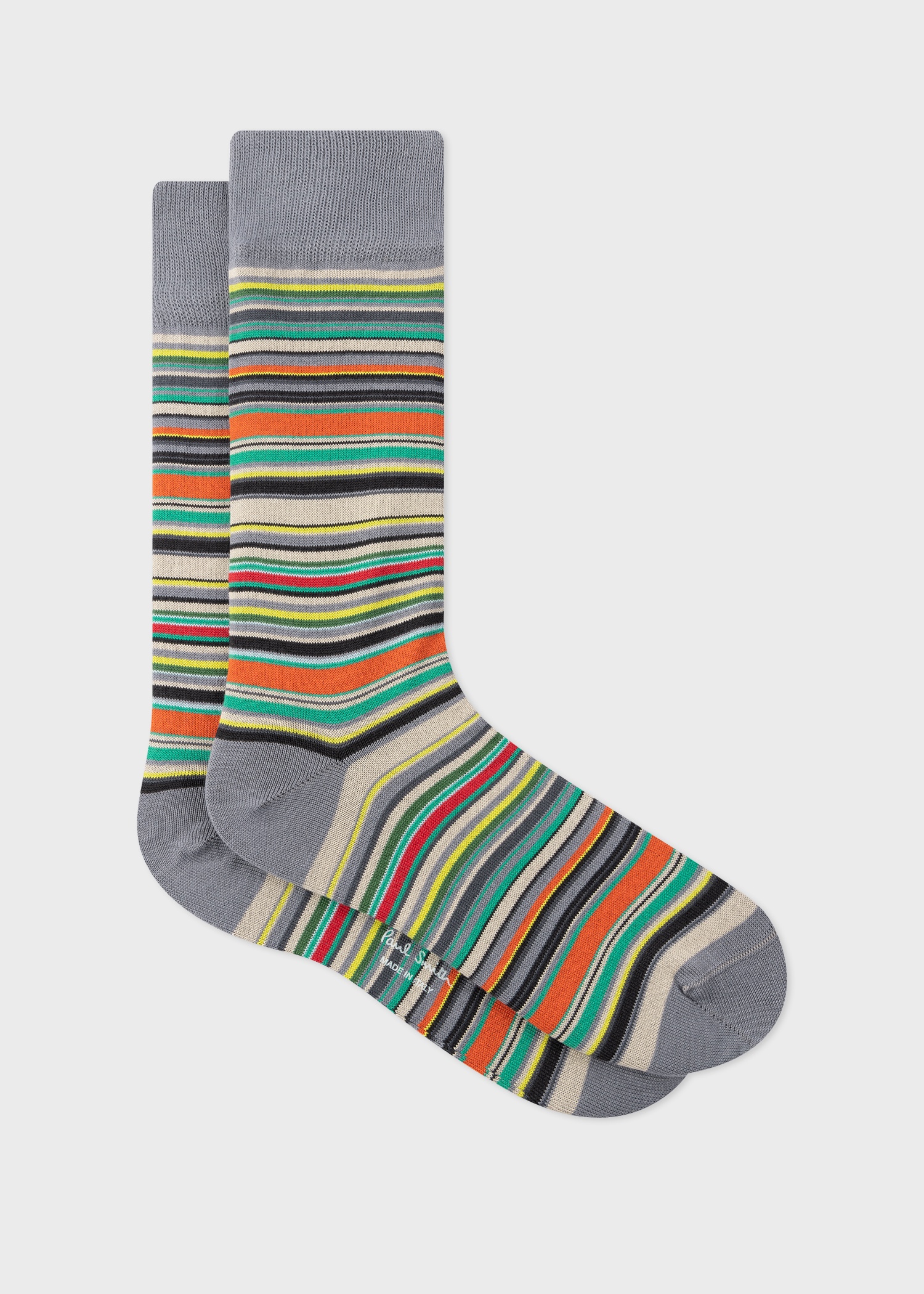 Grey 'Signature Stripe' Socks - 1
