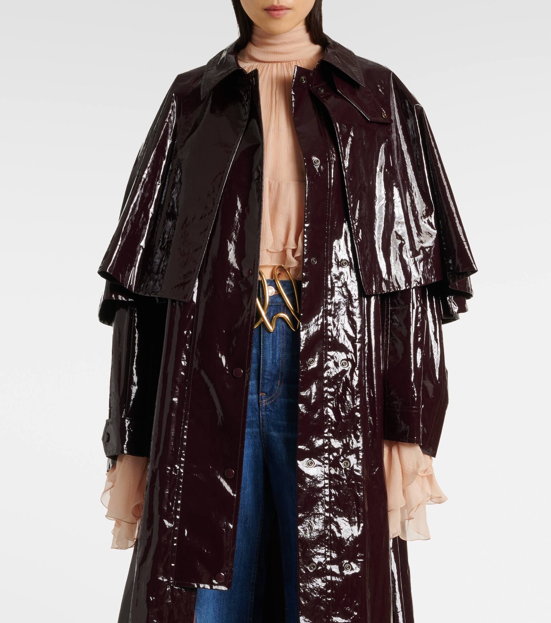 Caped coated cotton coat - 6