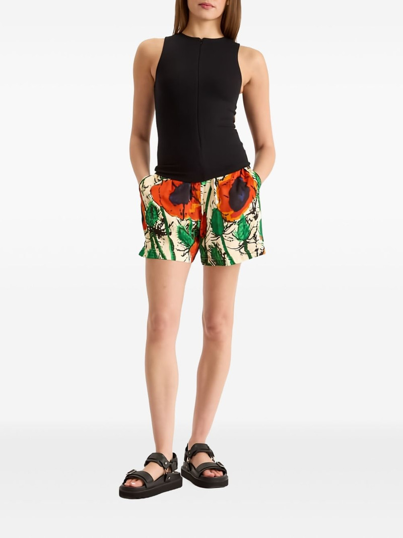 WALES BONNER poppy-print elasticated shorts outlook