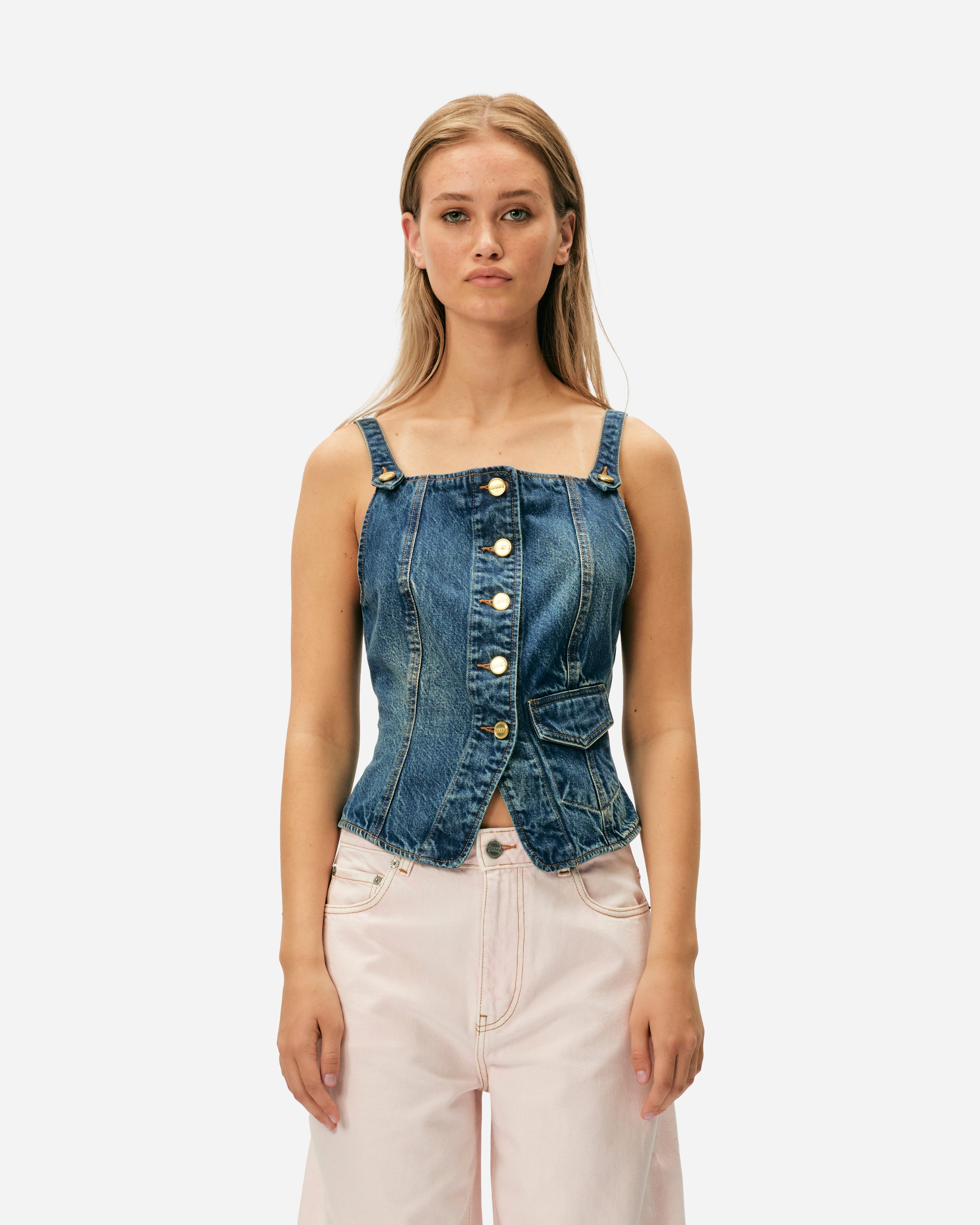 Heavy Washed Denim Top - 2