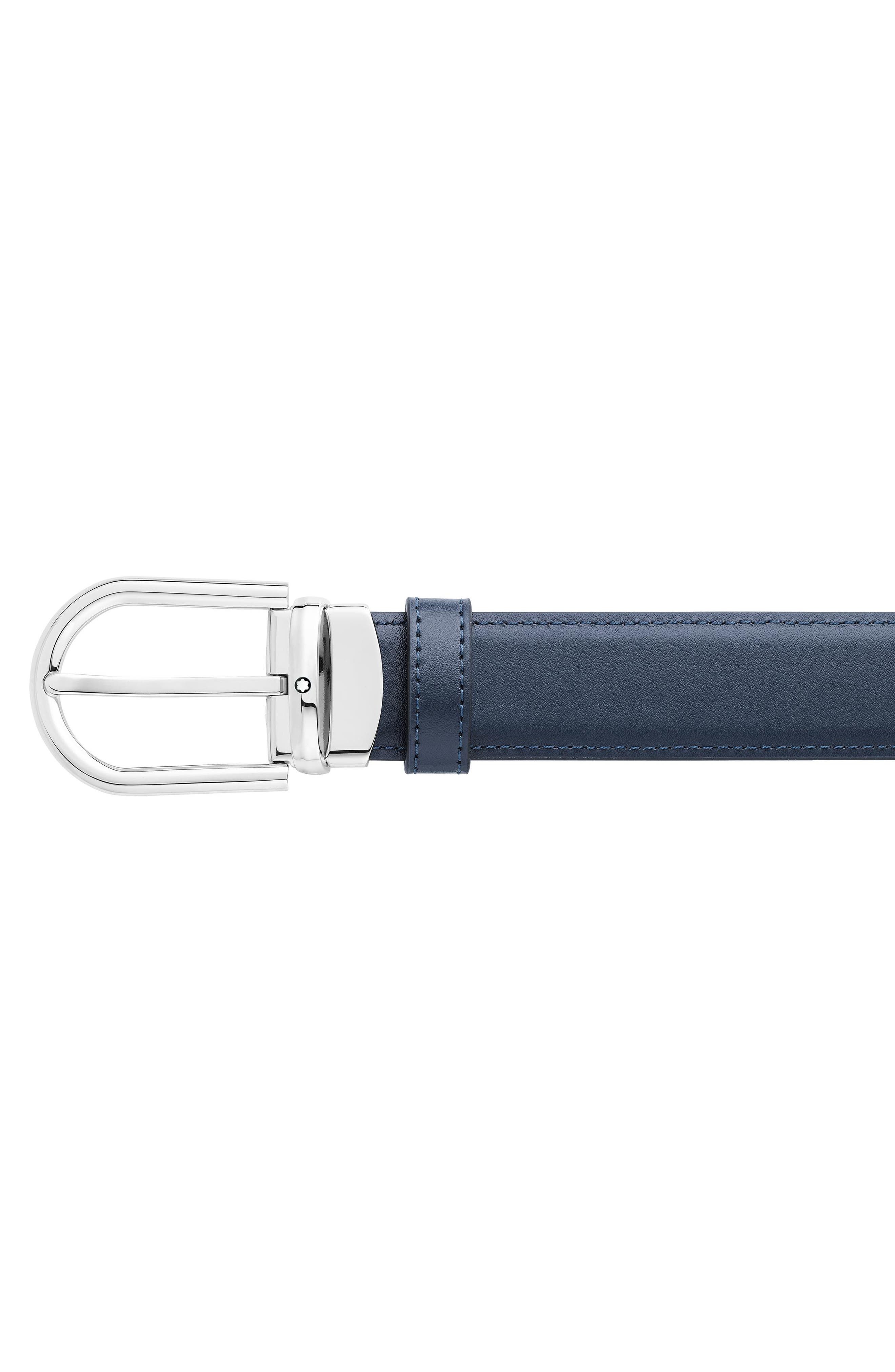 Reversible Horseshoe Buckle Leather Belt - 5