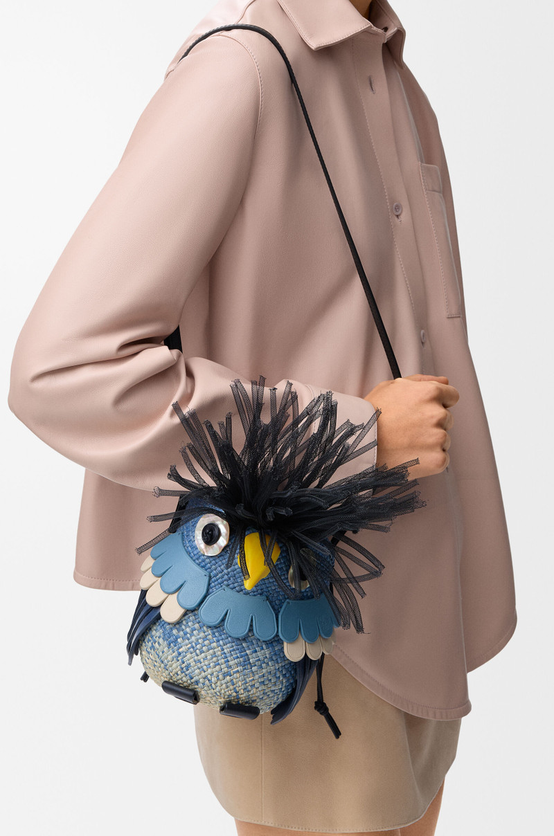 Bird bag in iraca palm and calfskin 3