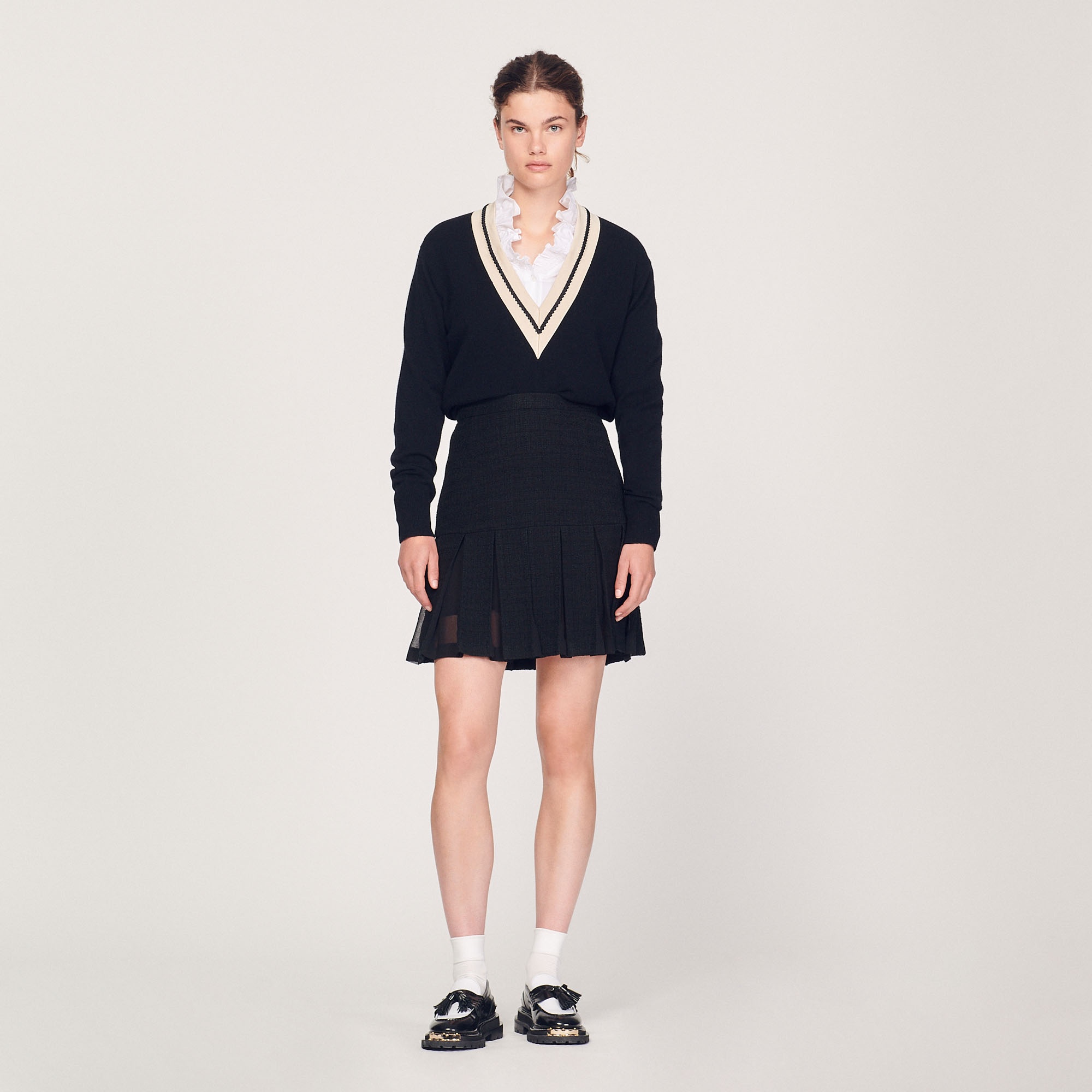 Pleated tweed skirt - 3