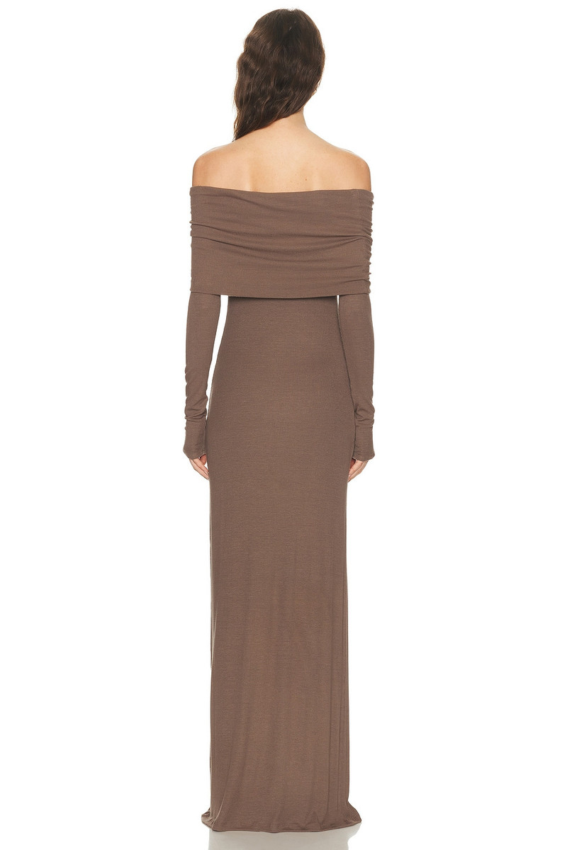 Enza Costa Silk Rib Off Shoulder Fluid Dress outlook