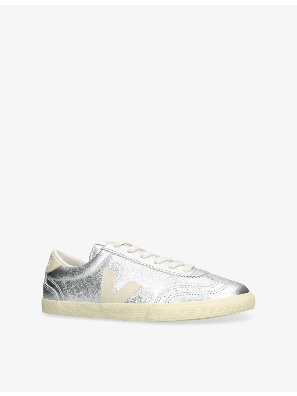 Volley Metallic Low-Top Leather Trainers - 3
