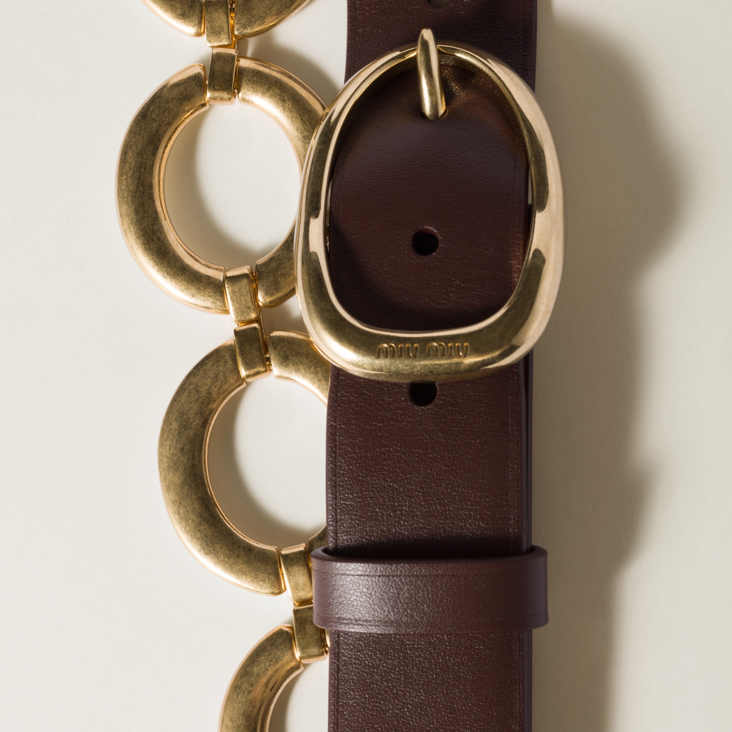 Leather and metal belt - 3
