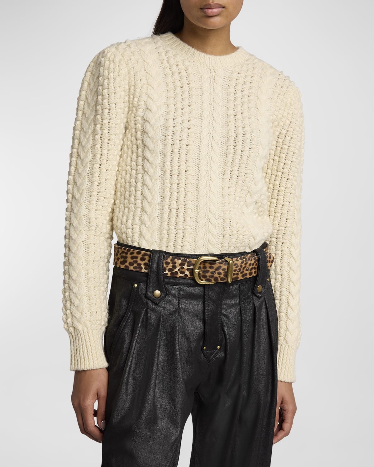Dela Cheetah-Print Dyed Calf Belt - 2