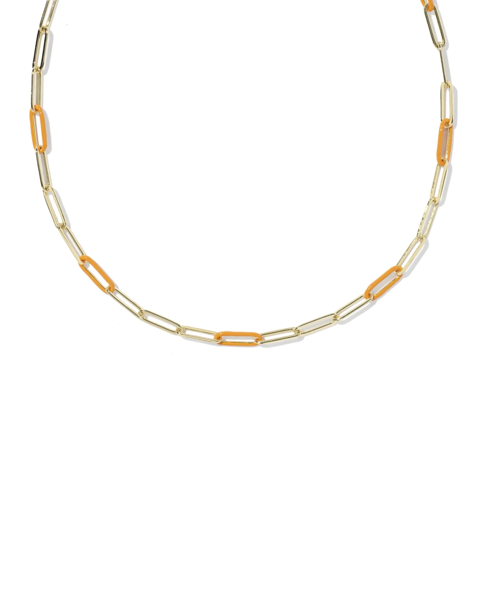 Courtney Gold Enamel Link and Chain Necklace - 1