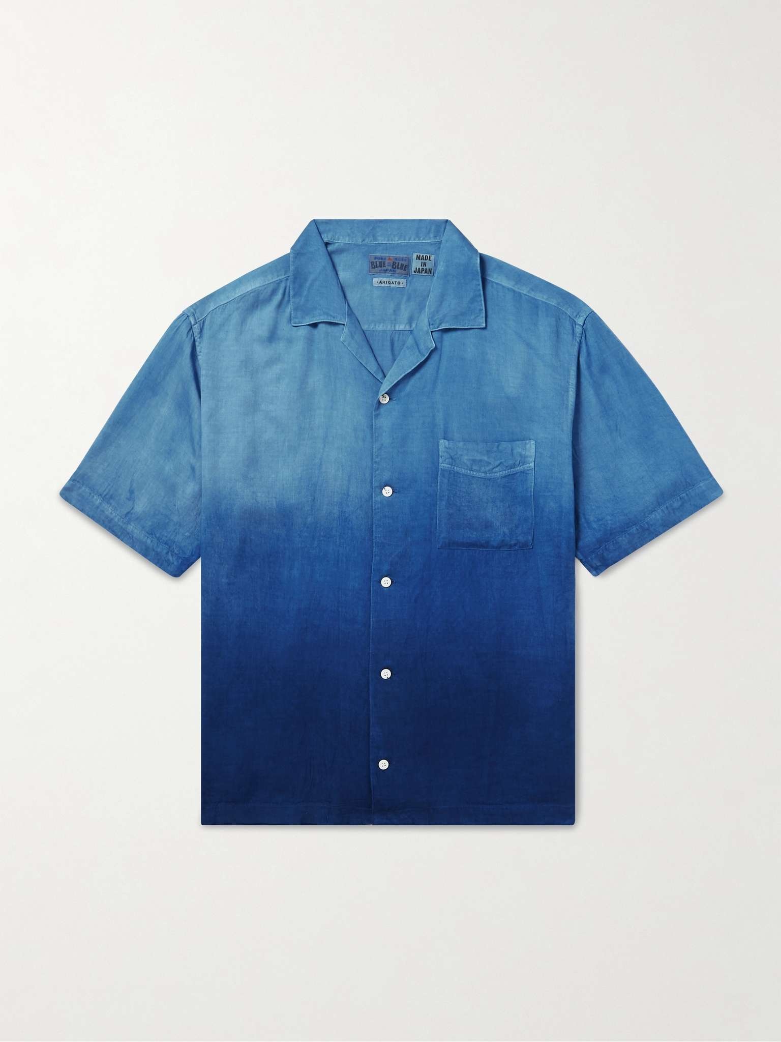 Camp-Collar Indigo-Dyed Woven Shirt - 1