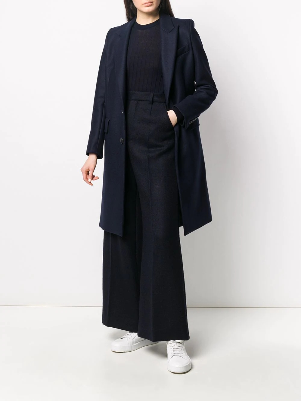 two button mid-length coat - 2