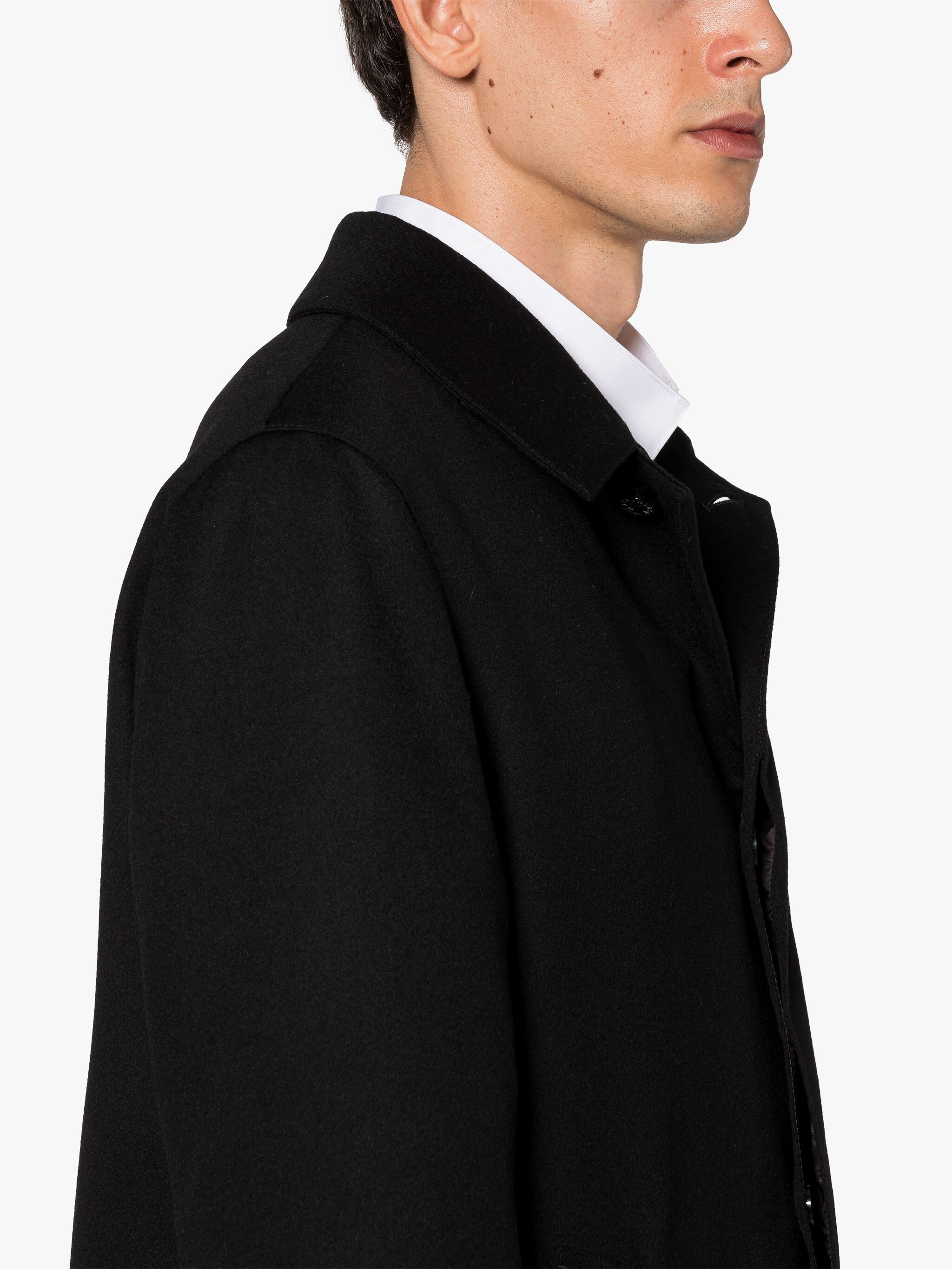 DUNKELD BLACK RAIN SYSTEM WOOL 3/4 COAT - 6