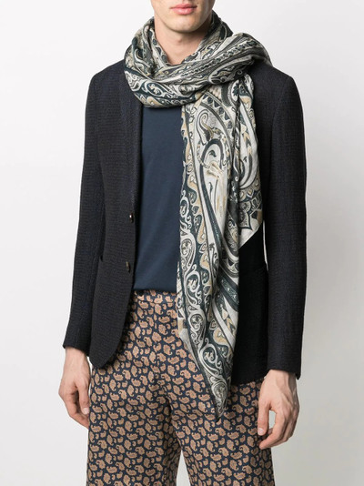 Etro paisley-print linen-blend scarf outlook