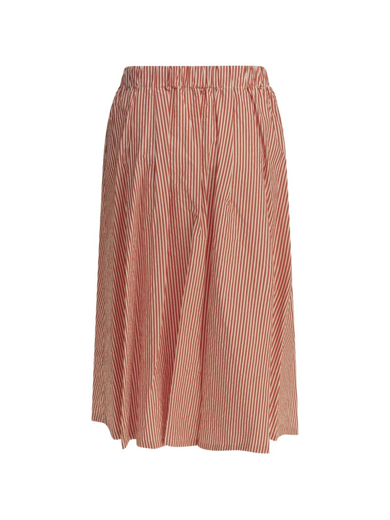 apuntob striped pleated cotton midi skirt outlook
