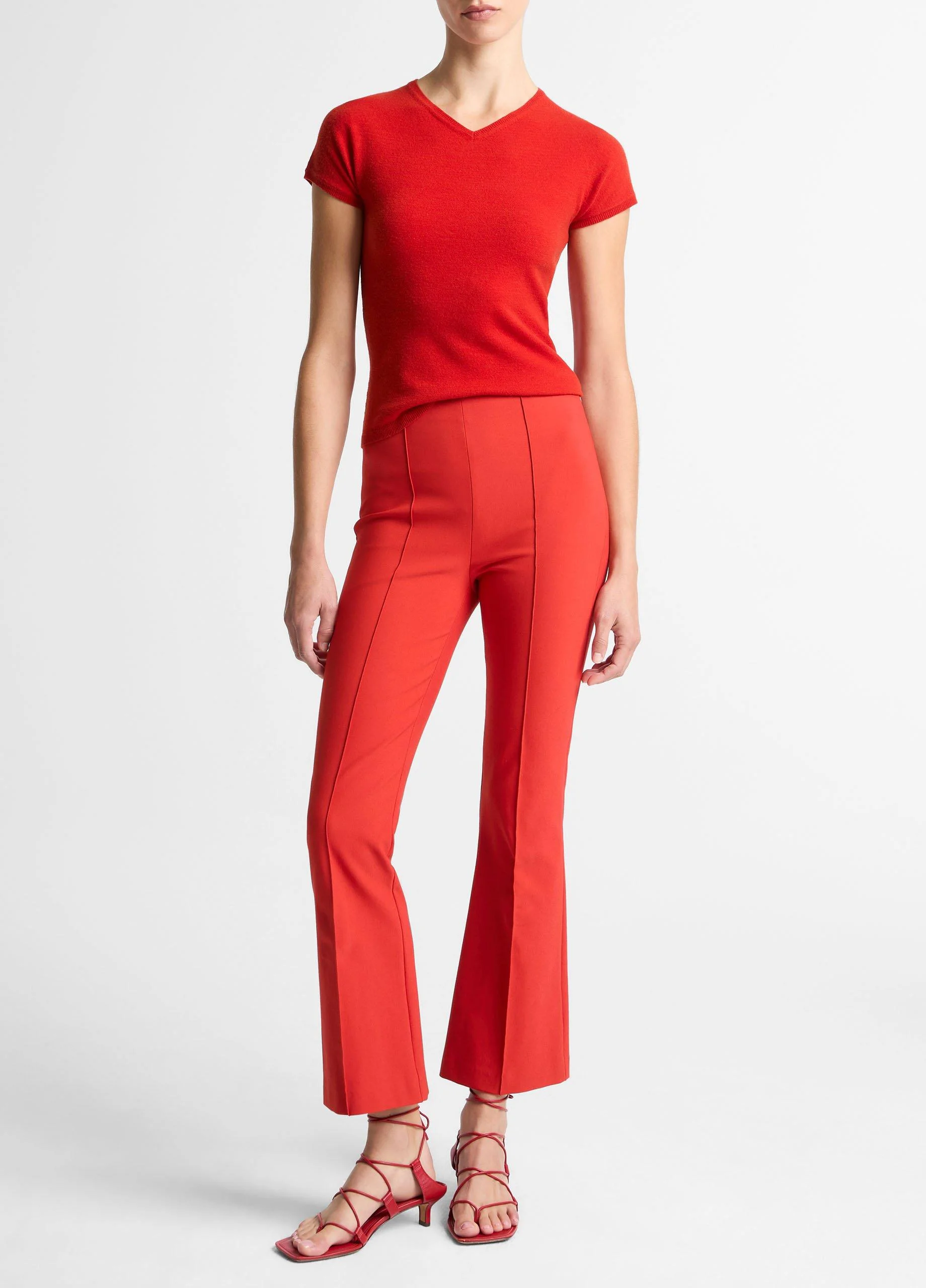 Niki Mid-Rise Pintuck Crop Flare Pant - 1