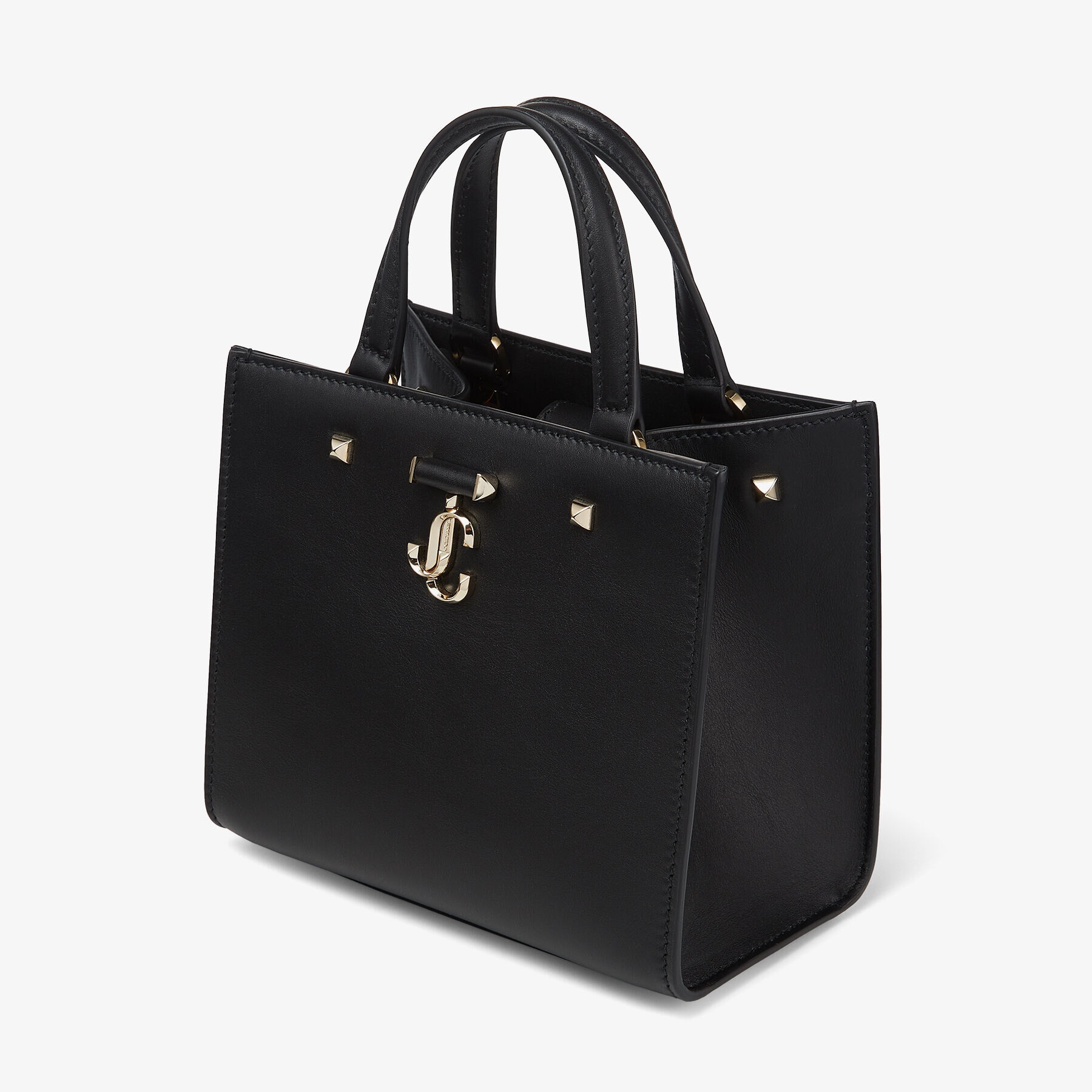 Varenne Tote Bag S
Black Fine Shiny Calf Leather Tote Bag with Light Gold JC Emblem - 5