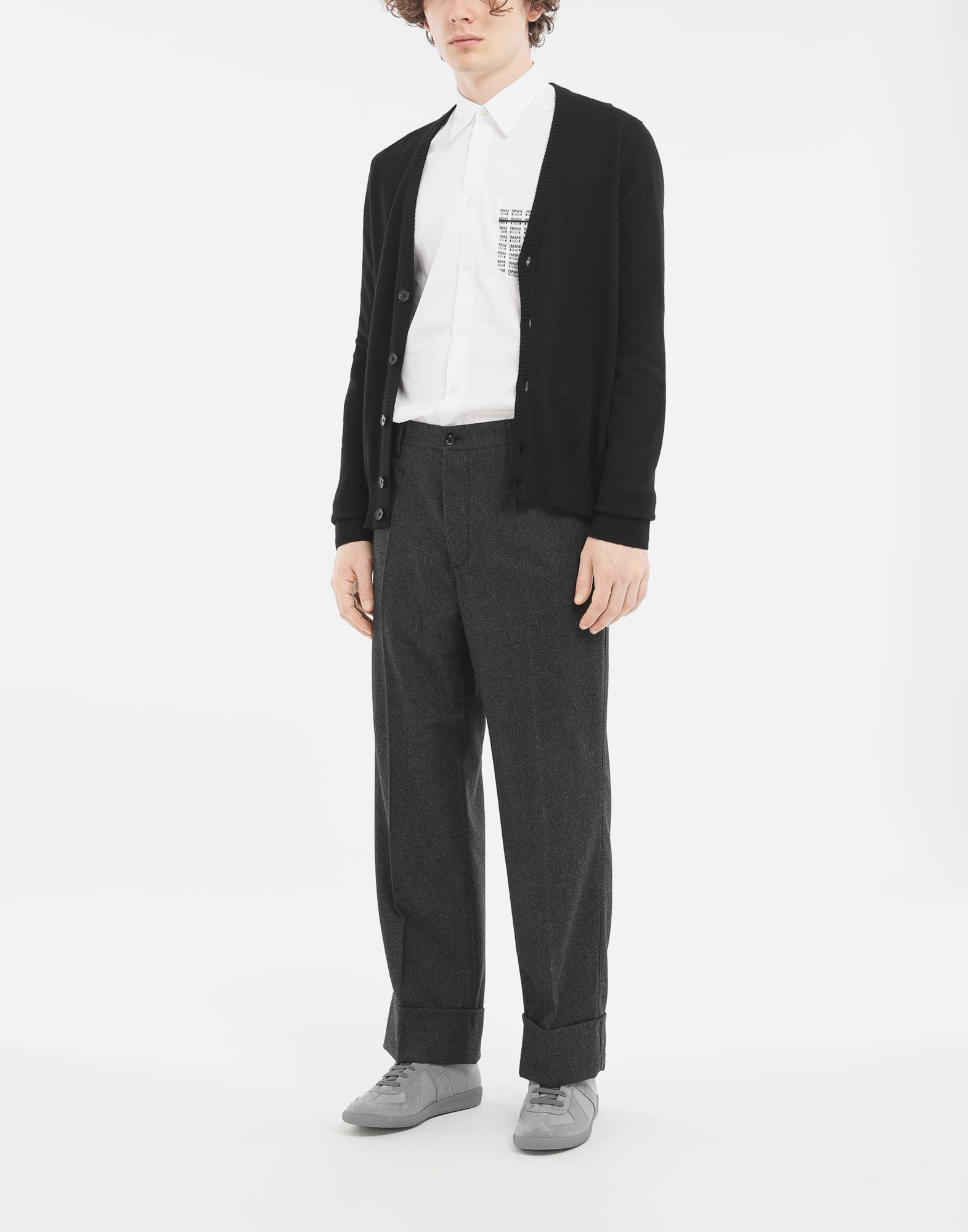 Leather elbow patch cardigan - 3