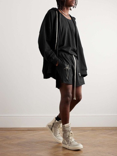 Rick Owens + Champion Dolphin Straight-Leg Logo-Embroidered Cotton-Jersey Shorts outlook