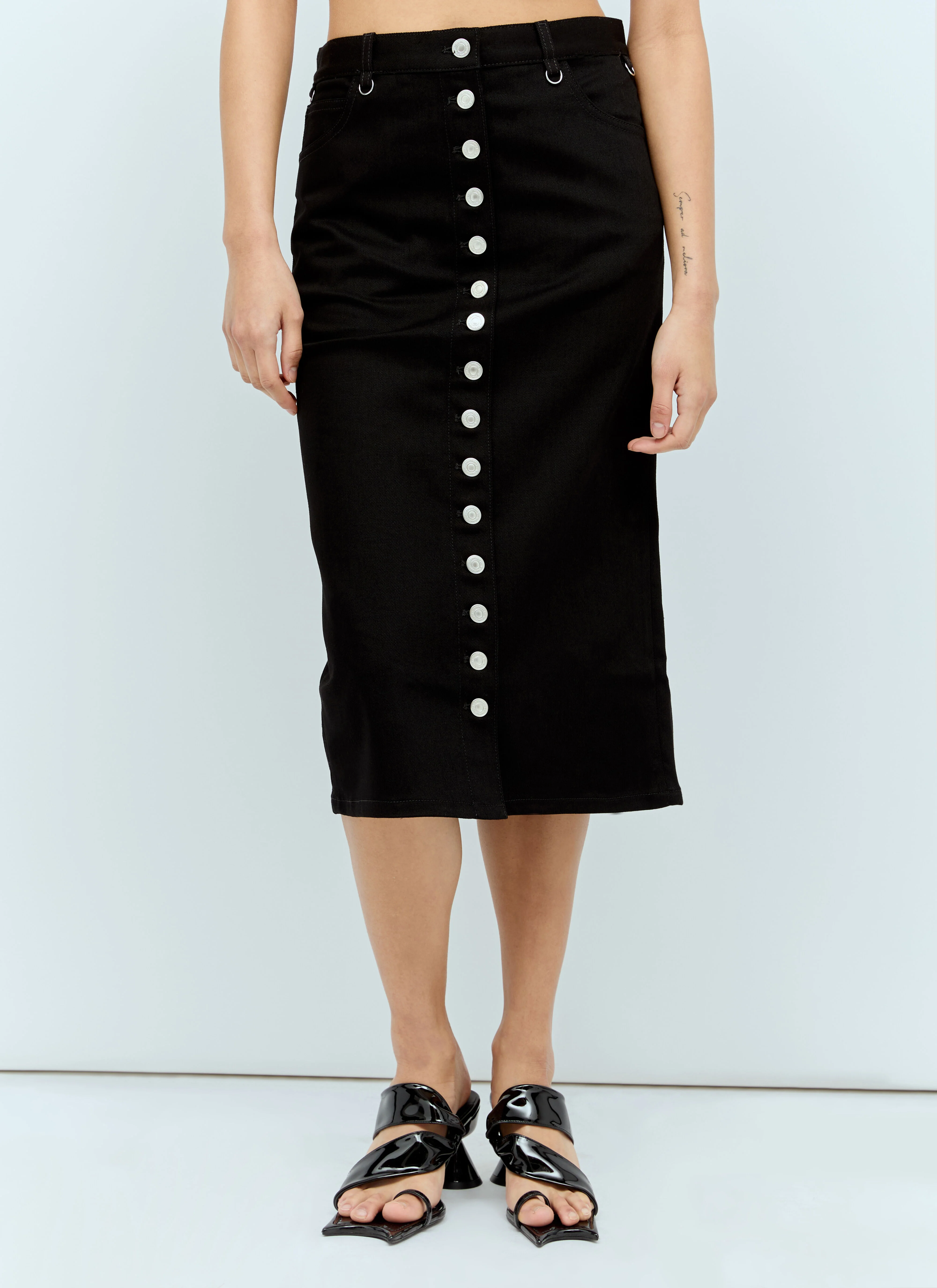 Multiflex Denim Midi Skirt - 1