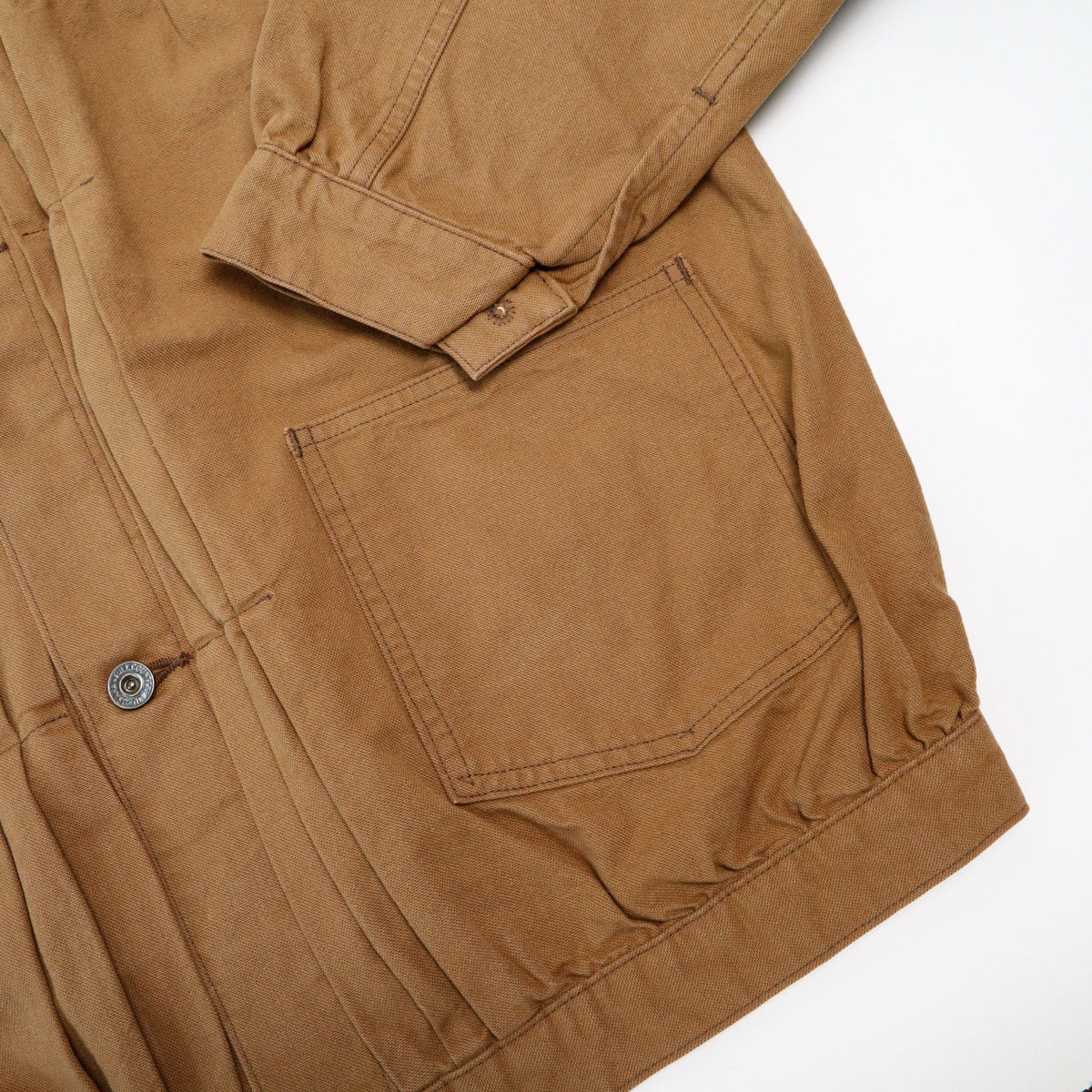 2028-2 Selvedge Canvas Triple Pleated Blouson Jacket Brown - 3